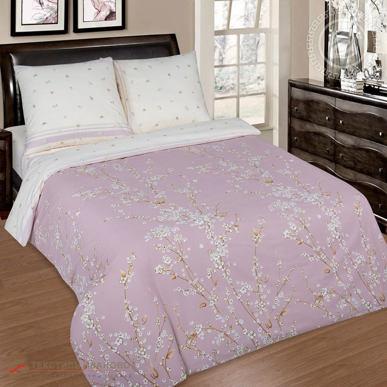  Комплект постельного белья Сакура поплин De Luxe, фото 1 