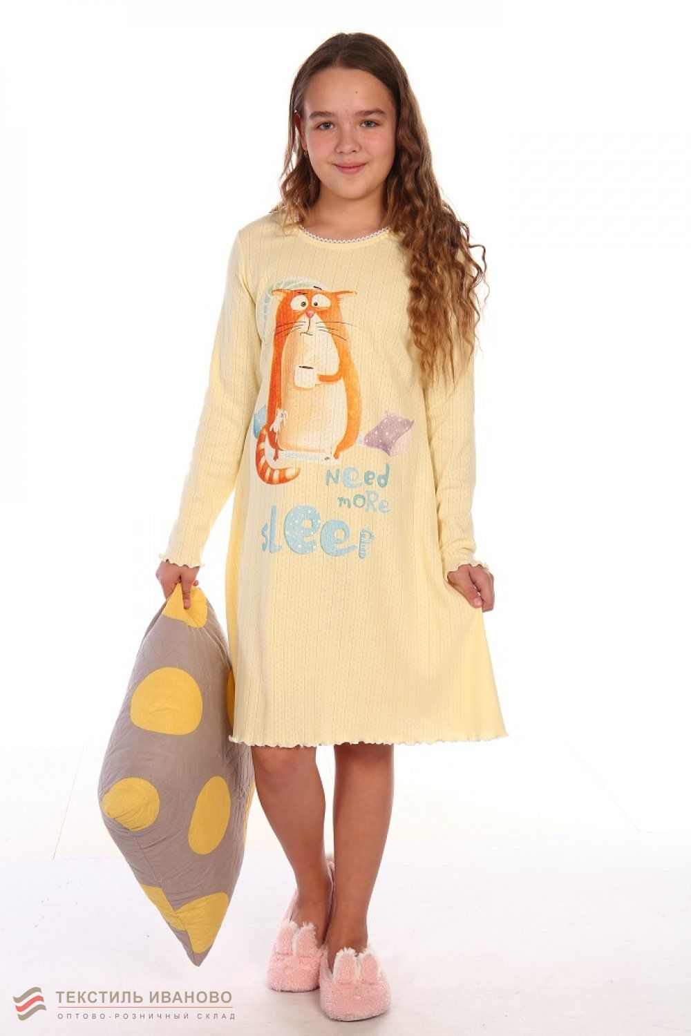  Сорочка на девочку Будильник трикотаж, фото 1 