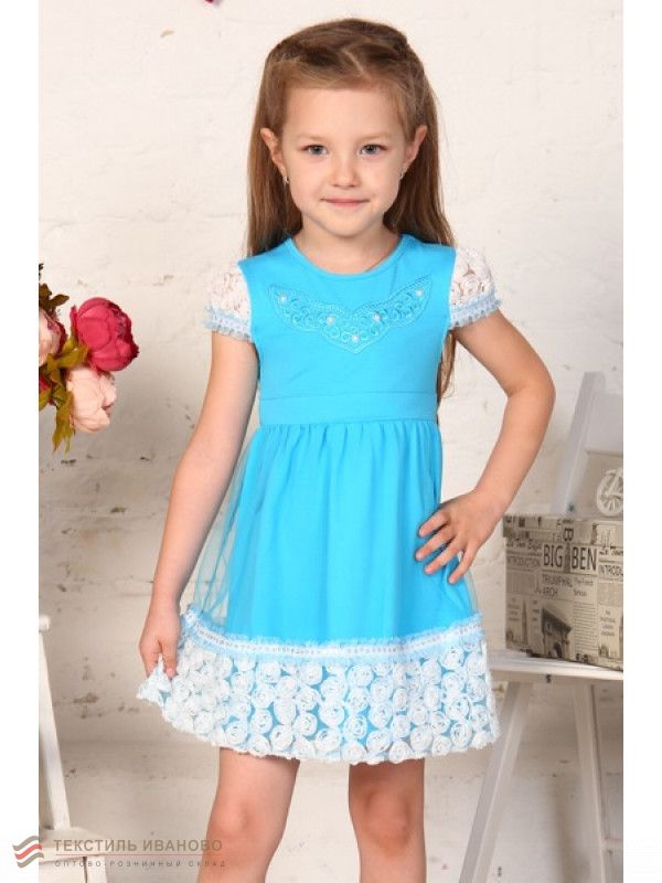  Платье на девочку Габриэль кулирка с лайкрой, фото 2 